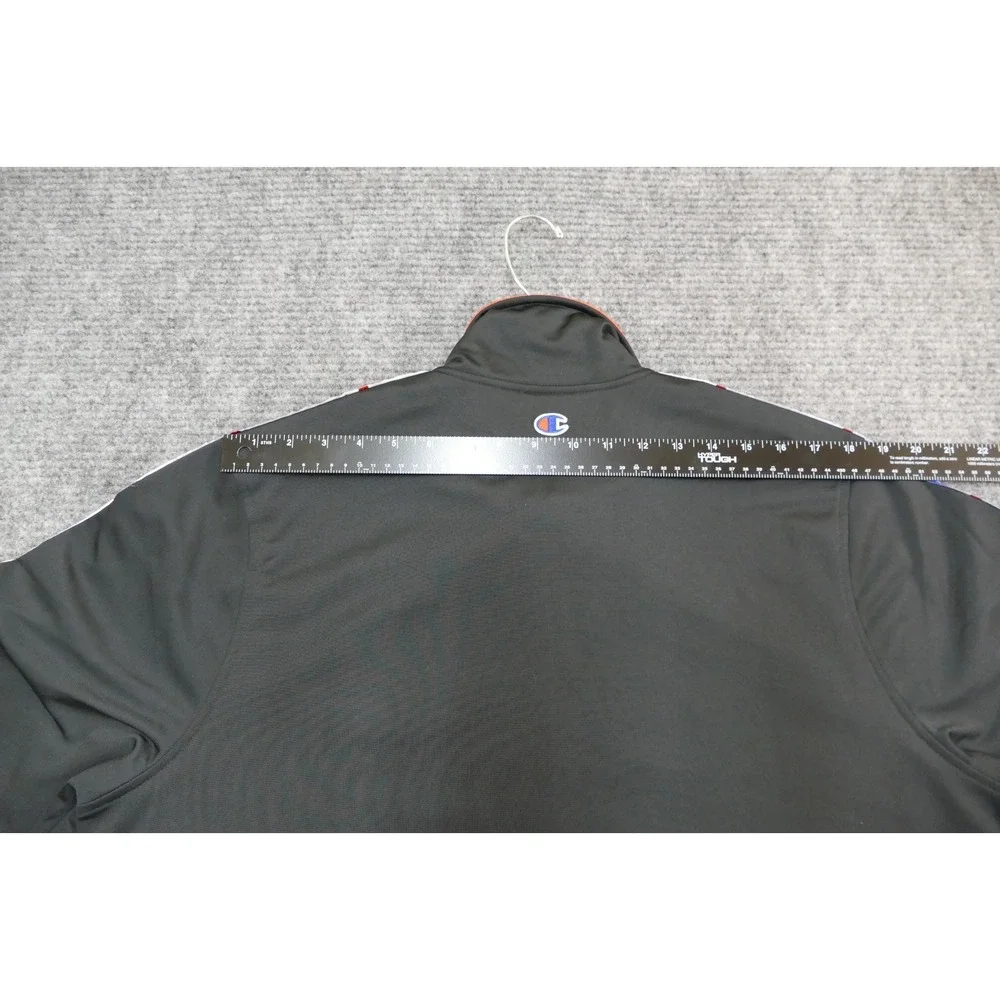Champion vintage zip up jacket black with red accents size large with embroidery